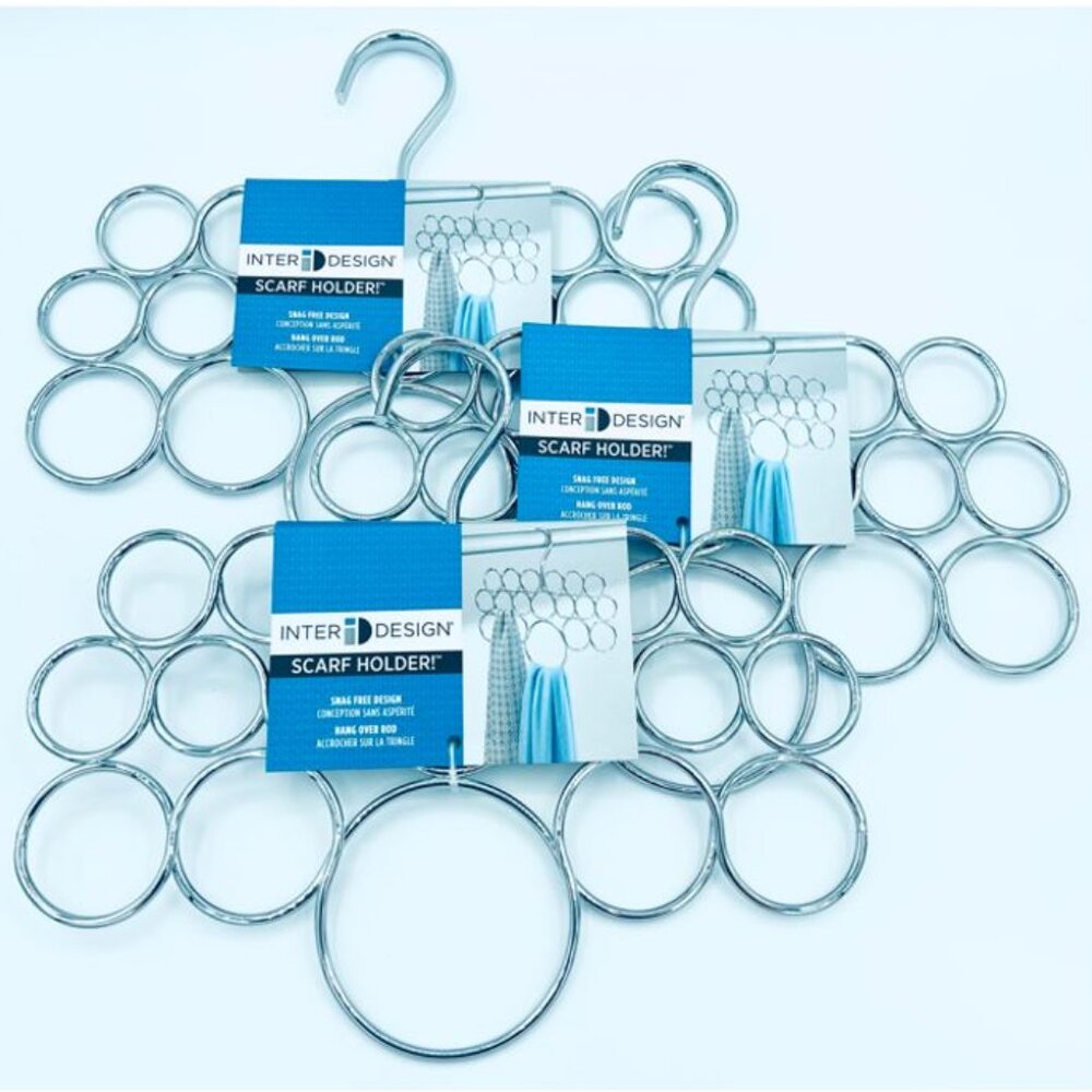 NEW Three (3) Heavy Duty Metal Closet Scarf Holders